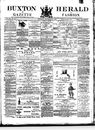 cover page of Buxton Herald published on November 15, 1877