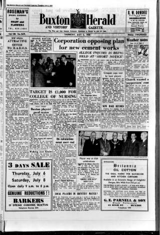cover page of Buxton Herald published on July 6, 1950