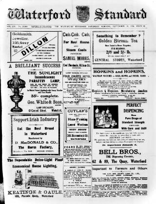 cover page of Waterford Standard published on September 18, 1926