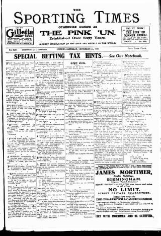 cover page of Sporting Times published on September 18, 1926