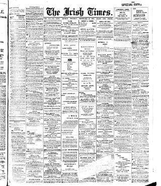 cover page of Irish Times published on November 15, 1910