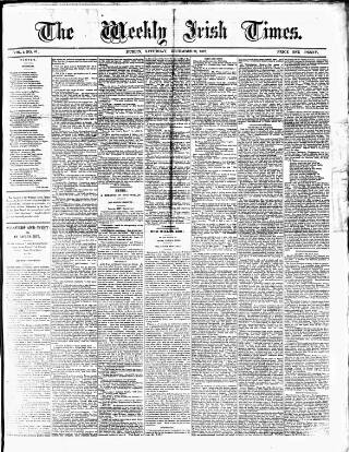 cover page of Weekly Irish Times published on December 30, 1876