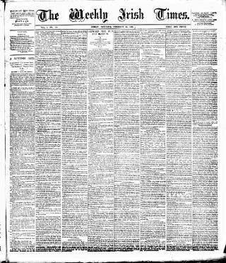 cover page of Weekly Irish Times published on February 28, 1880