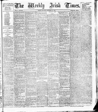 cover page of Weekly Irish Times published on September 18, 1880