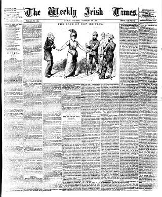 cover page of Weekly Irish Times published on February 28, 1885