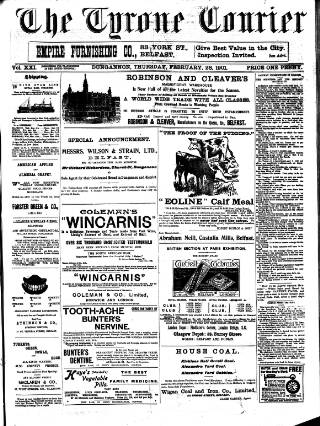 cover page of Tyrone Courier published on February 28, 1901