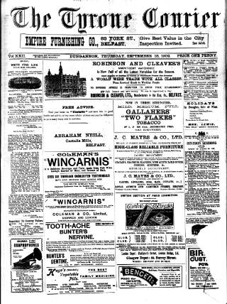 cover page of Tyrone Courier published on September 18, 1902