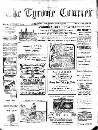 cover page of Tyrone Courier published on July 6, 1905