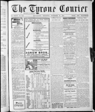 cover page of Tyrone Courier published on November 30, 1916