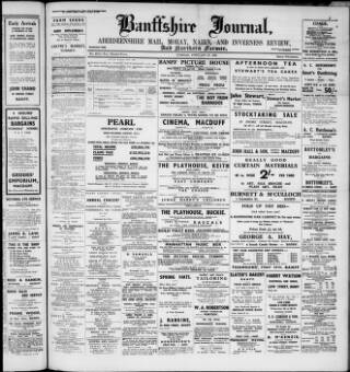 cover page of Banffshire Journal published on February 28, 1939
