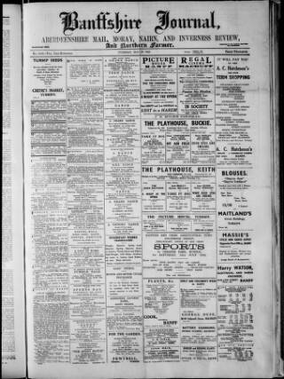cover page of Banffshire Journal published on May 29, 1945
