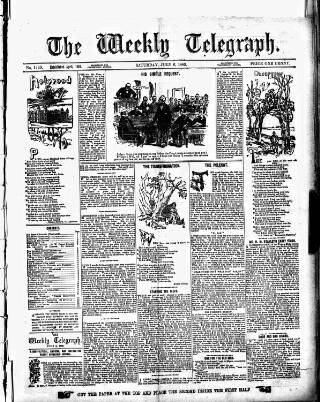 cover page of Sheffield Weekly Telegraph published on July 6, 1889