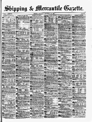 cover page of Shipping and Mercantile Gazette published on November 30, 1878