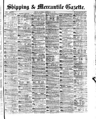 cover page of Shipping and Mercantile Gazette published on September 18, 1879