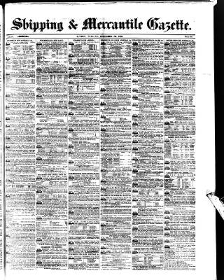 cover page of Shipping and Mercantile Gazette published on December 30, 1879