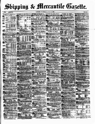 cover page of Shipping and Mercantile Gazette published on July 6, 1882