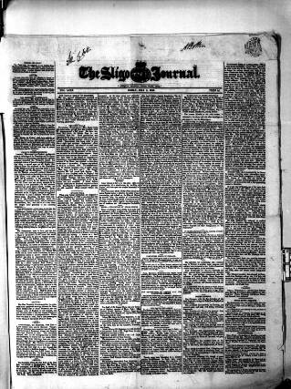 cover page of Sligo Journal published on July 6, 1860