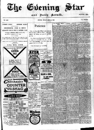 cover page of Evening Star published on July 6, 1906