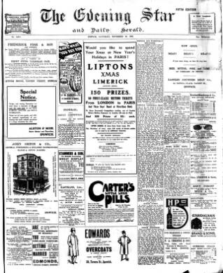 cover page of Evening Star published on November 30, 1907