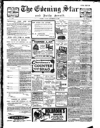 cover page of Evening Star published on September 18, 1908