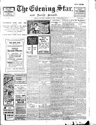 cover page of Evening Star published on December 30, 1909