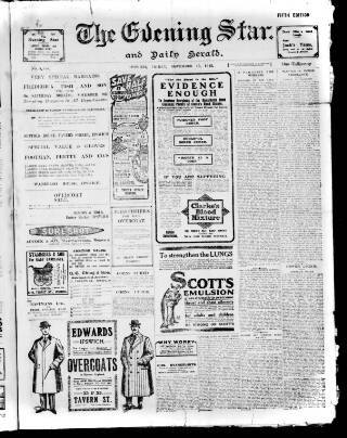 cover page of Evening Star published on November 15, 1912