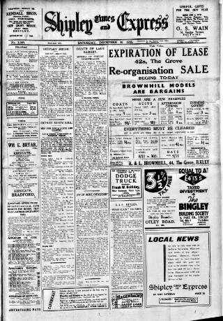 cover page of Shipley Times and Express published on December 30, 1933