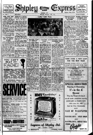 cover page of Shipley Times and Express published on December 30, 1959