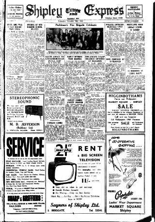 cover page of Shipley Times and Express published on November 30, 1960