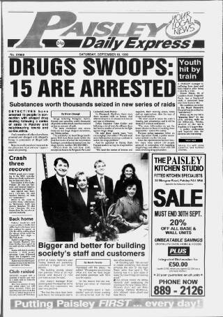 cover page of Paisley Daily Express published on September 18, 1993