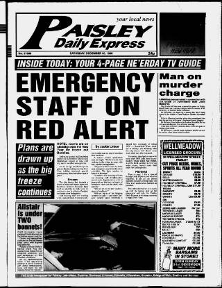 cover page of Paisley Daily Express published on December 30, 1995