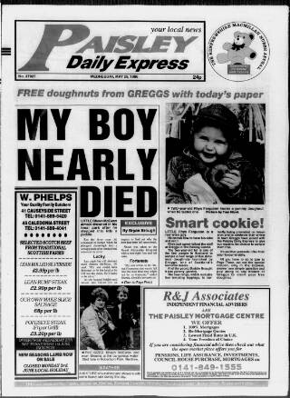 cover page of Paisley Daily Express published on May 29, 1996