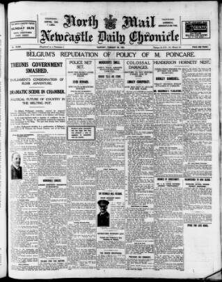 cover page of Newcastle Daily Chronicle published on February 28, 1924