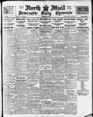 cover page of Newcastle Daily Chronicle published on May 29, 1924