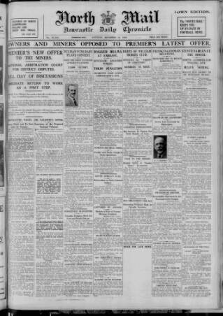 cover page of Newcastle Daily Chronicle published on September 18, 1926