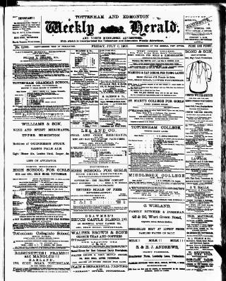cover page of Tottenham and Edmonton Weekly Herald published on July 6, 1900
