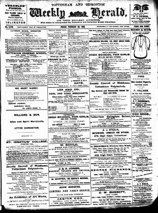 cover page of Tottenham and Edmonton Weekly Herald published on February 28, 1902