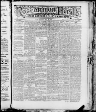 cover page of Roscommon Herald published on November 30, 1895