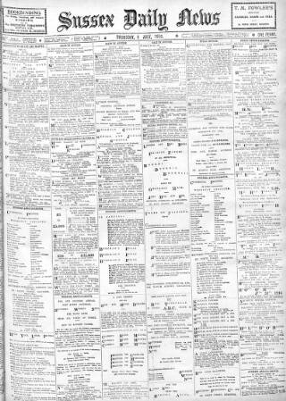 cover page of Sussex Daily News published on July 6, 1916