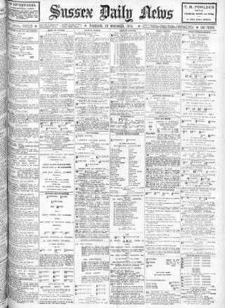 cover page of Sussex Daily News published on November 30, 1916