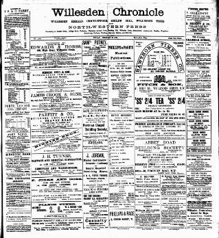 cover page of Willesden Chronicle published on February 28, 1908