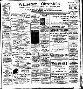 cover page of Willesden Chronicle published on November 15, 1912