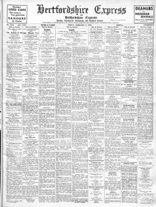 cover page of Hertfordshire Express published on February 3, 1956