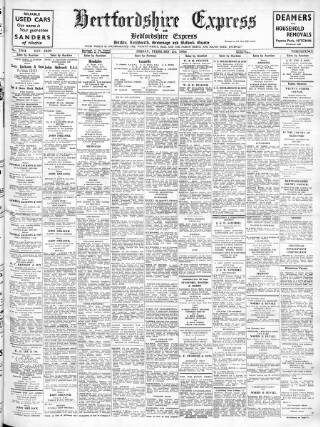 cover page of Hertfordshire Express published on February 24, 1956