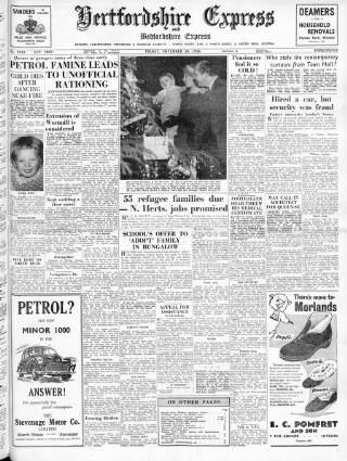 cover page of Hertfordshire Express published on November 30, 1956