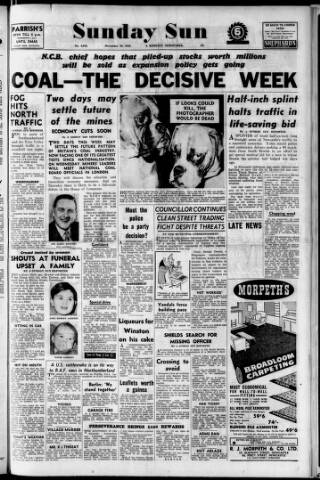 cover page of Sunday Sun (Newcastle) published on November 30, 1958