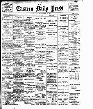 cover page of Eastern Daily Press published on November 15, 1901