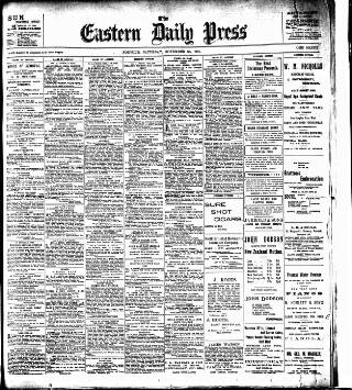 cover page of Eastern Daily Press published on November 30, 1901