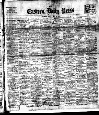 cover page of Eastern Daily Press published on May 29, 1911