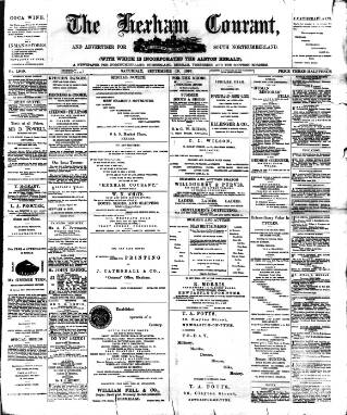 cover page of Hexham Courant published on September 18, 1897